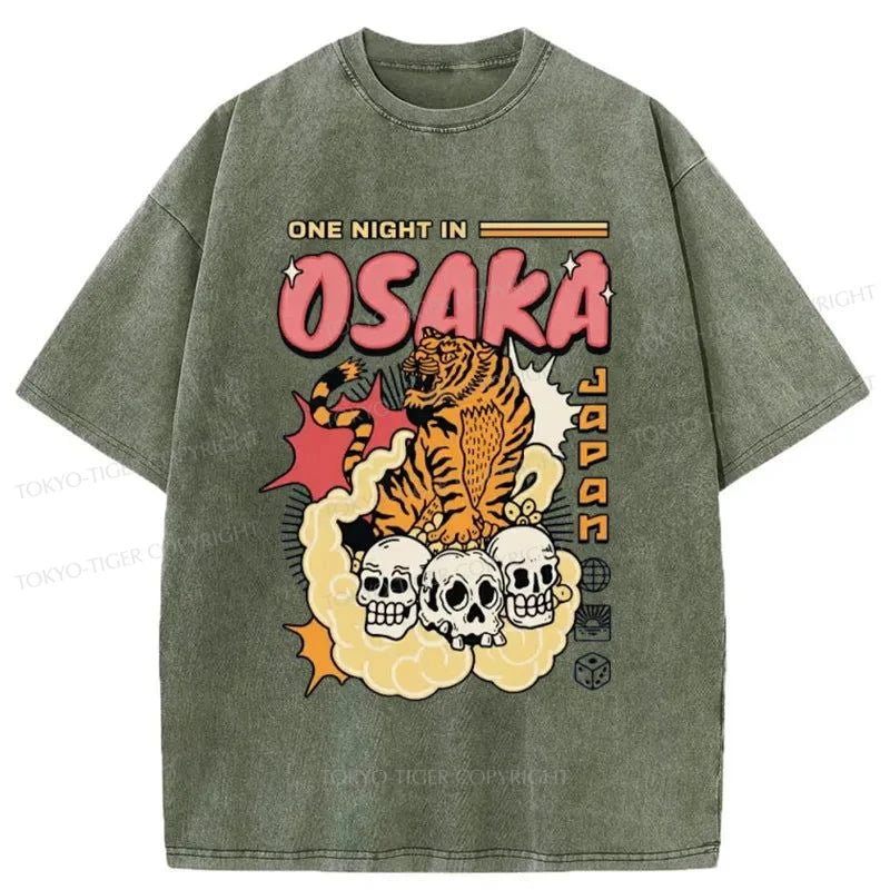 men's designer t-shirts -Tokyo-Tiger Osaka Tiger Washed T-Shirt