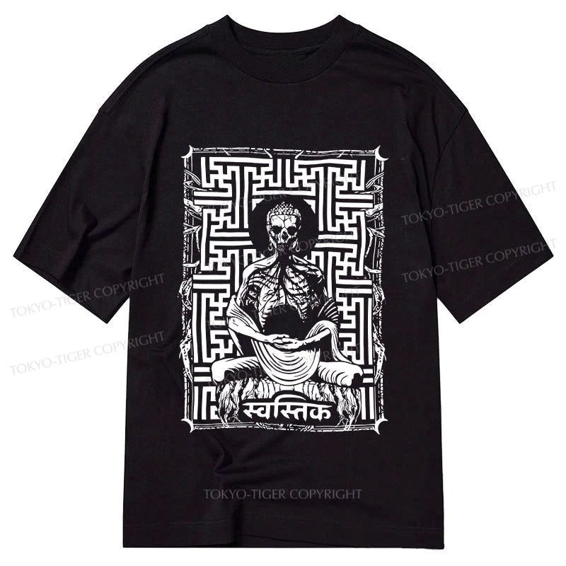 men's soft t-shirts -Tokyo-Tiger Sayagata Buddha Graphic Classic T-Shirt