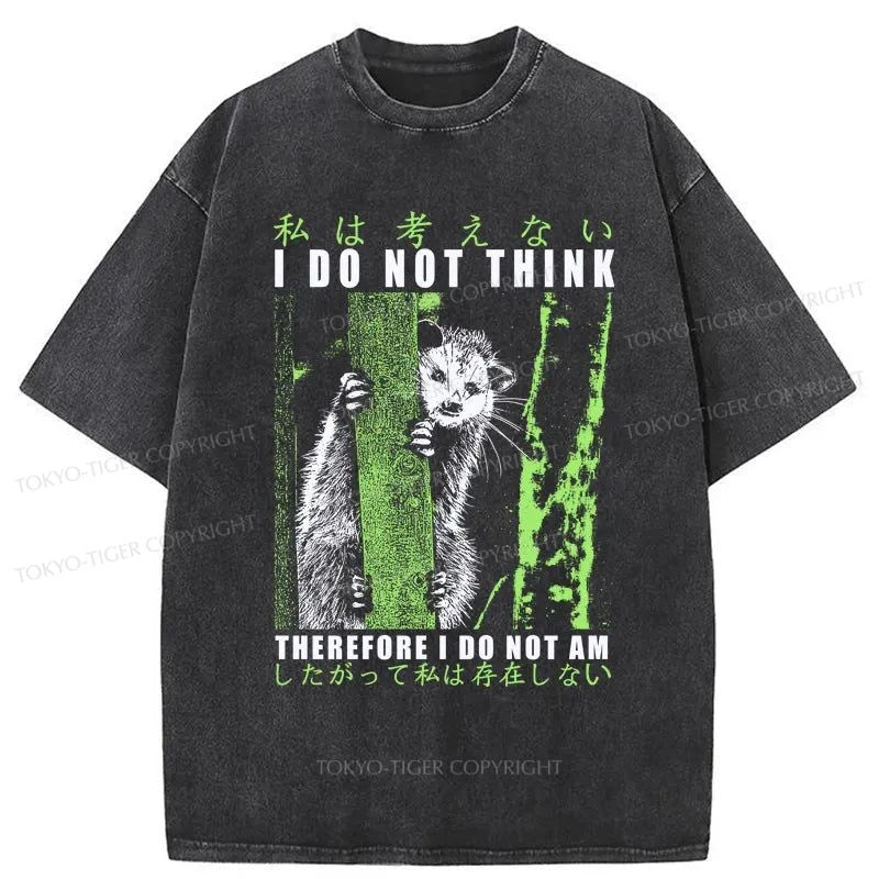 men's vintage t-shirts -Tokyo-Tiger Stupid Possum Japan Washed T-Shirt