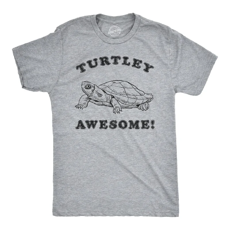 men's oversized graphic t-shirts -Turtley Awesome Men's T Shirt