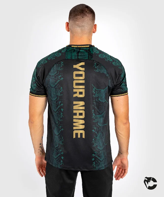 men's short-sleeve cotton t-shirts -UFC Adrenaline by Venum Personalized Authentic Fight Night Men’s Jersey  - Emerald Edition -  Green/Black/Gold