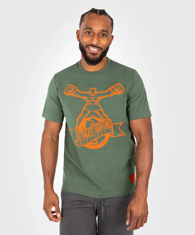 men's summer graphic t-shirts -UFC by Venum Ulti-Man T-Shirt - Khaki/Orange