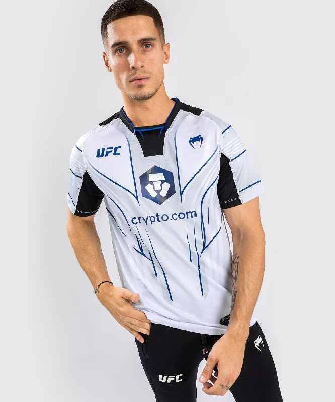 men's slogan t-shirts -UFC Venum Authentic Fight Night 2.0 Kit by Venum Men's Walkout Jersey - Midnight Edition - Ice