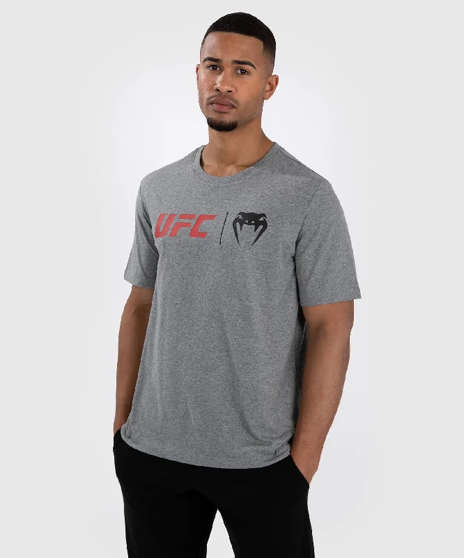 men's slim t-shirts -UFC Venum Classic T-Shirt - Grey/Red