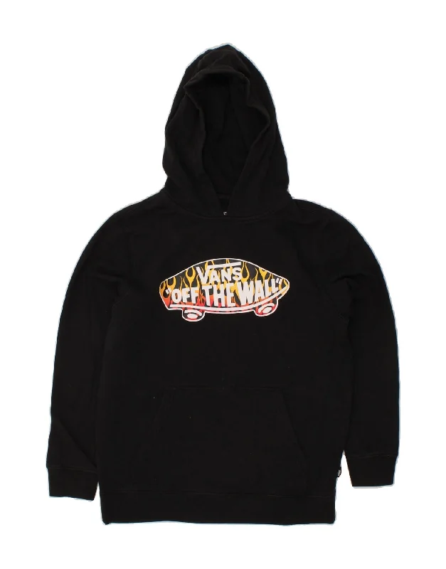 men's casual sweatshirts -VANS Boys Graphic Hoodie Jumper 14-15 Years Large Black