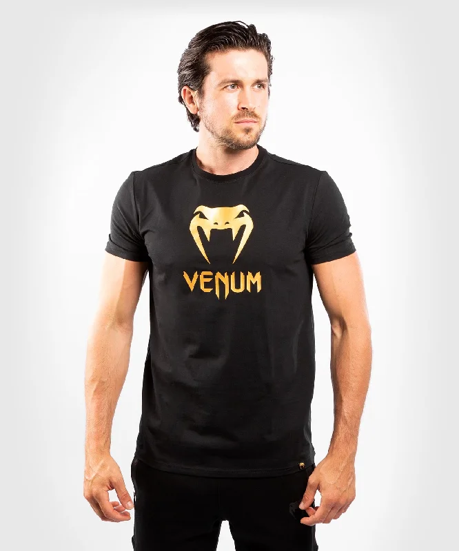 men's cotton t-shirts for summer -Venum Classic T-shirt - Black/Gold