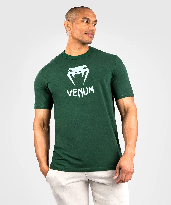 men's comfortable print tees -Venum Classic T-Shirt - Dark Green/Turquoise