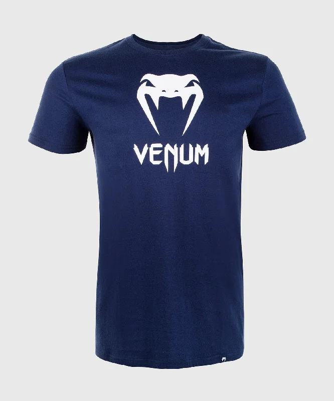 men's breathable cotton graphic t-shirts -Venum Classic T-shirt - Navy Blue