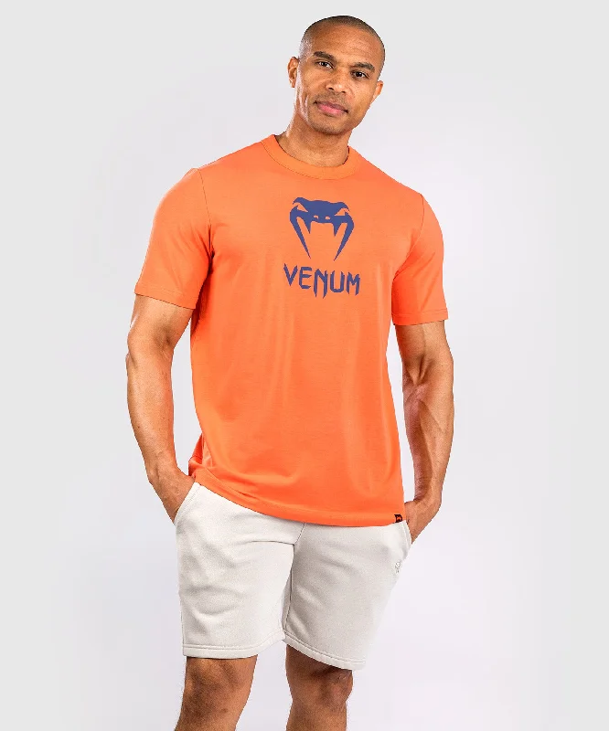 men's trendy t-shirts -Venum Classic T-Shirt - Orange/Navy Blue