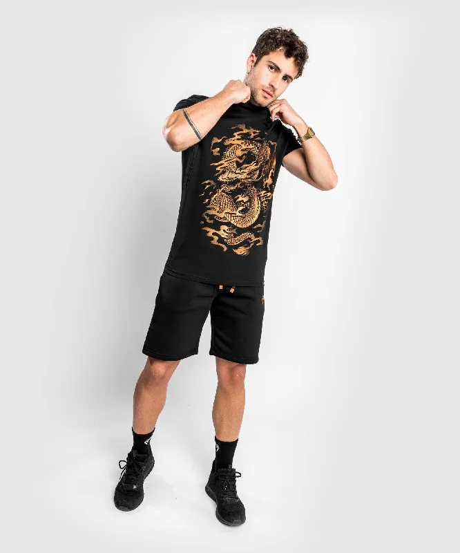 men's printed graphic t-shirts -Venum Dragon's Flight T-Shirt - Black/Bronze