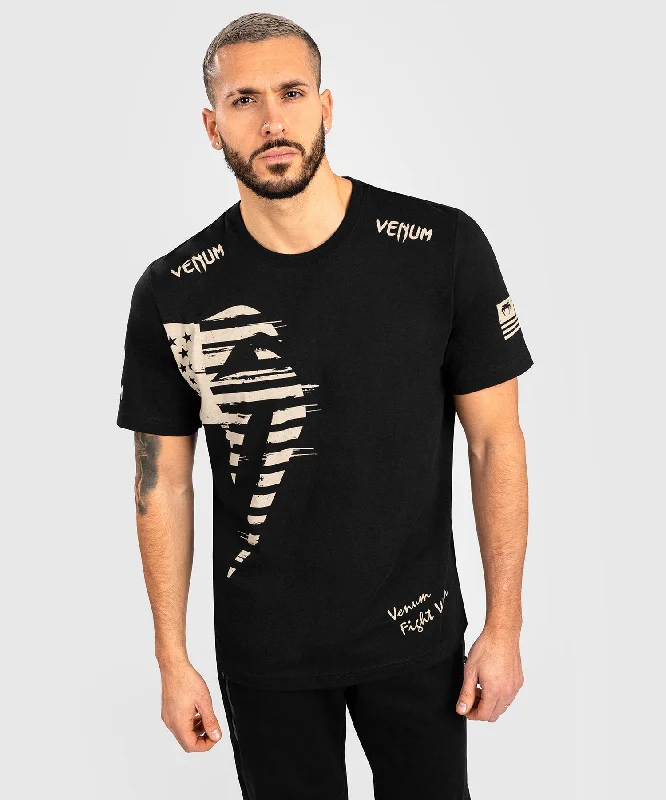 men's soft t-shirts -VENUM GIANT USA T-SHIRT - REGULAR FIT - BLACK