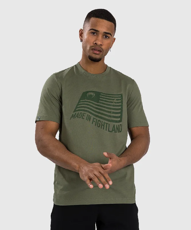 men's custom logo t-shirts -Venum Made in Fightland T-Shirt - Khaki