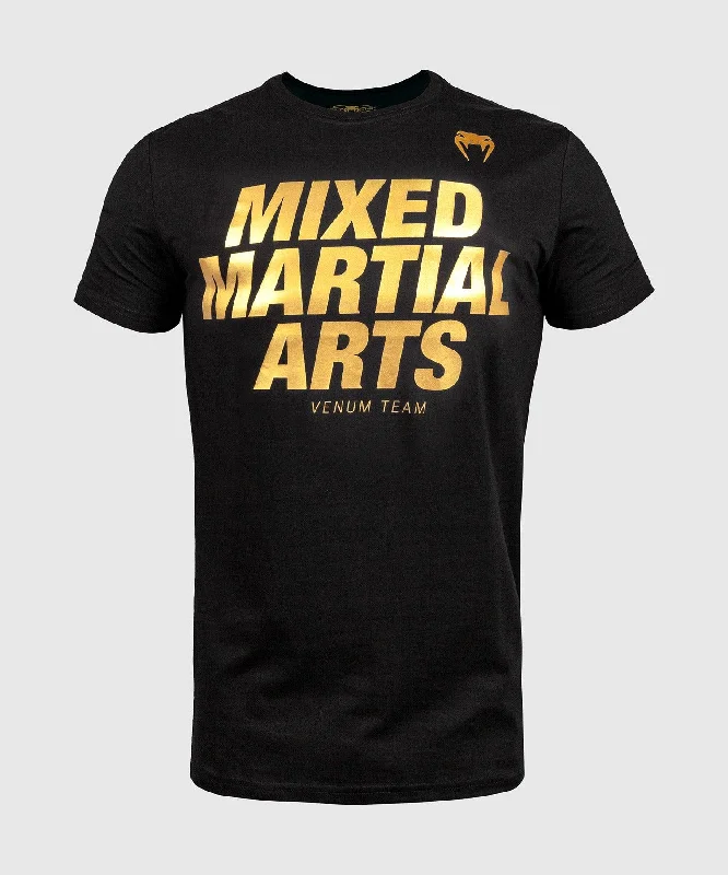 men's cotton blend t-shirts -Venum MMA VT T-shirt - Black/Gold