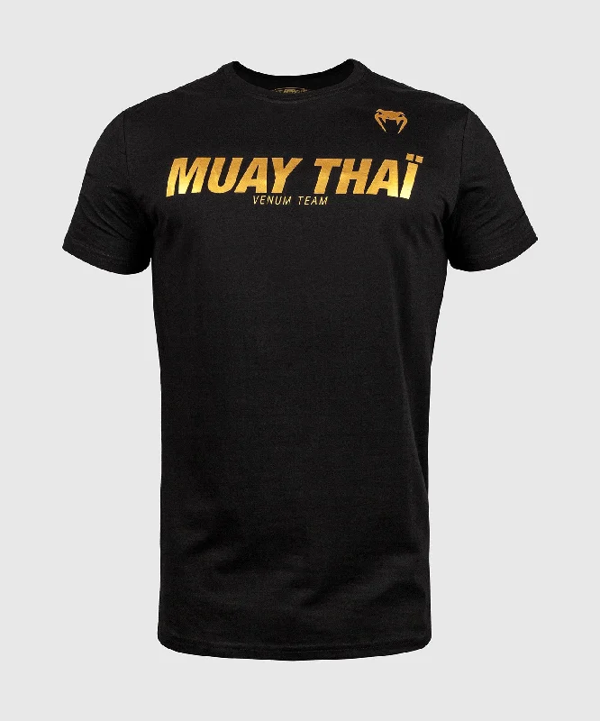 men's workout t-shirts -Venum Muay Thai VT T-shirt - Black/Gold