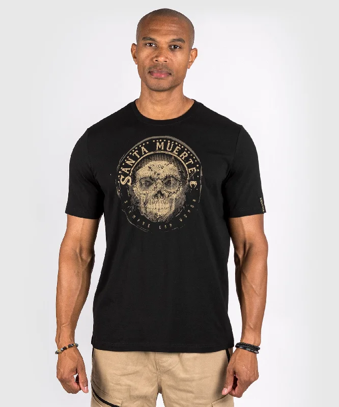 men's athletic graphic t-shirts -Venum Santa Muerte Dark Side - T-shirt - Black/Brown