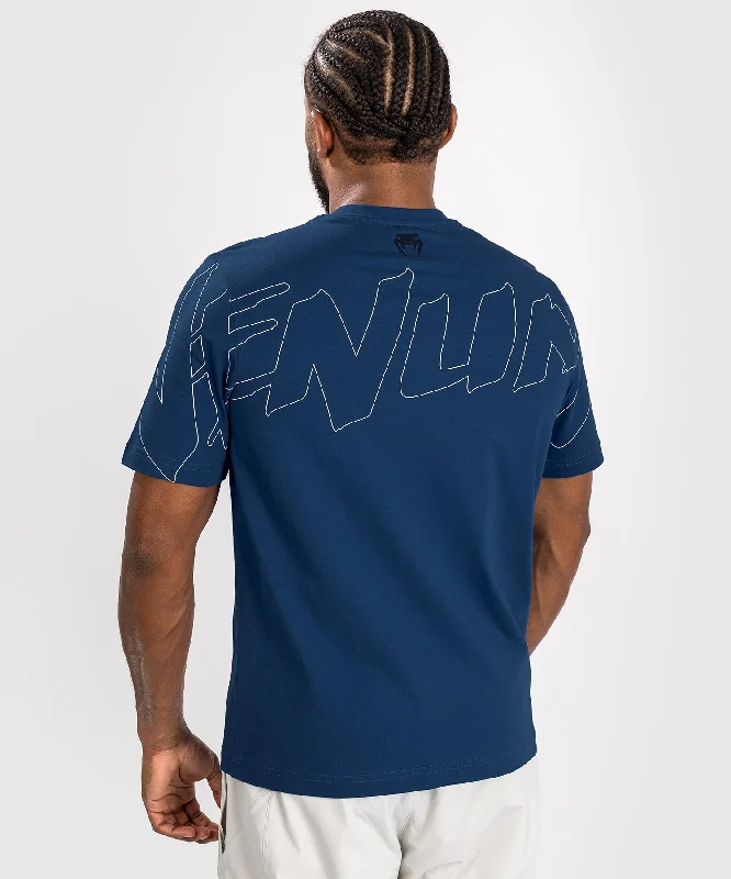 men's slim t-shirts -Venum Snake Print T-Shirt - Blue navy