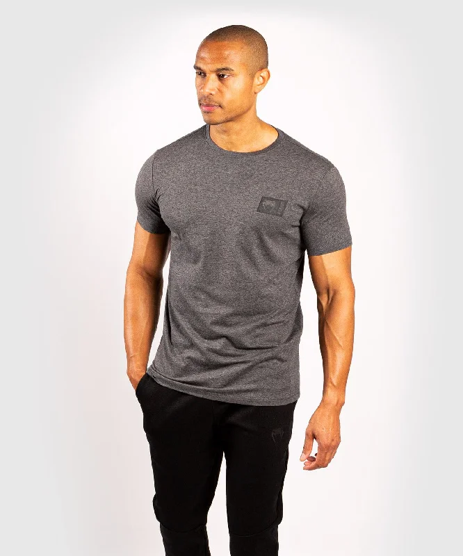 men's breathable cotton graphic t-shirts -Venum Stamp T-Shirt - Dark Heather Grey