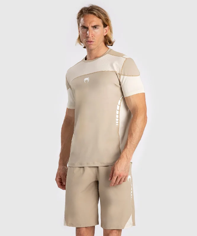 men's oversized t-shirts -Venum Tempest Men's Dry-Tech T-Shirt - Beige/Sand