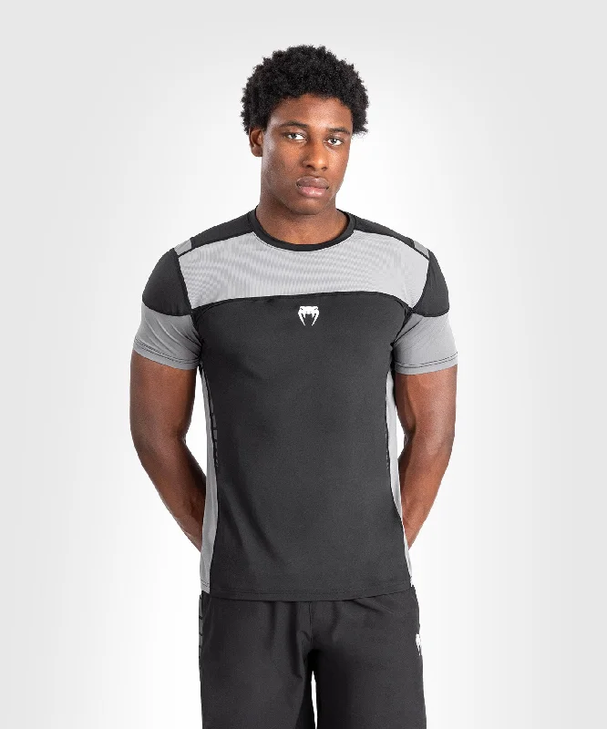 men's athletic fit t-shirts -Venum Tempest Men's Dry-Tech T-Shirt - Black/Grey