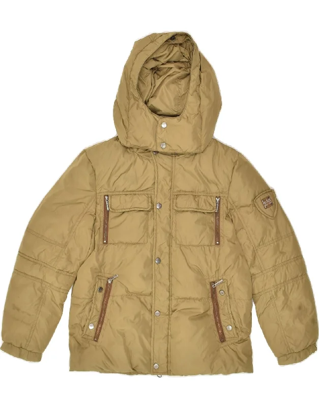 men's everyday jackets -ADD Boys Hooded Padded Jacket 15-16 Years 2XS Beige Polyamide