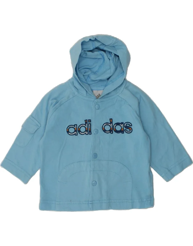 men's parka jackets for cold weather -ADIDAS Baby Boys Graphic Hooded Tracksuit Top Jacket 6-9 Months Blue