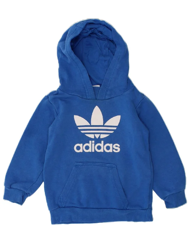 men's athletic hoodies -ADIDAS Baby Boys Graphic Hoodie Jumper 18-24 Months Blue Cotton