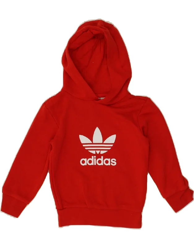 men's hoodie for layering -ADIDAS Baby Boys Graphic Hoodie Jumper 18-24 Months Red Cotton