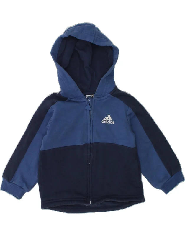 men's heavy-duty knit sweaters -ADIDAS Baby Boys Graphic Zip Neck Jumper Sweater 6-9 Months Navy Blue