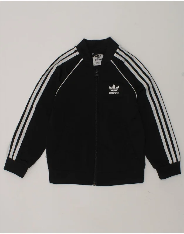 men's long sleeve jackets -ADIDAS Baby Boys Tracksuit Top Jacket 18-24 Months Black Polyester