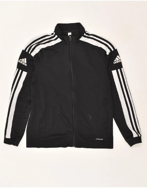 men's classic leather jackets -ADIDAS Boys Aeroready Tracksuit Top Jacket 13-14 Years Black Colourblock