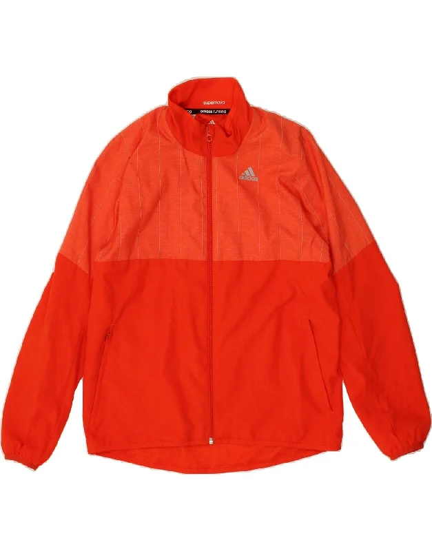 men's bomber jackets -ADIDAS Boys Clima Proof Tracksuit Top Jacket 11-12 Years Red Polyester