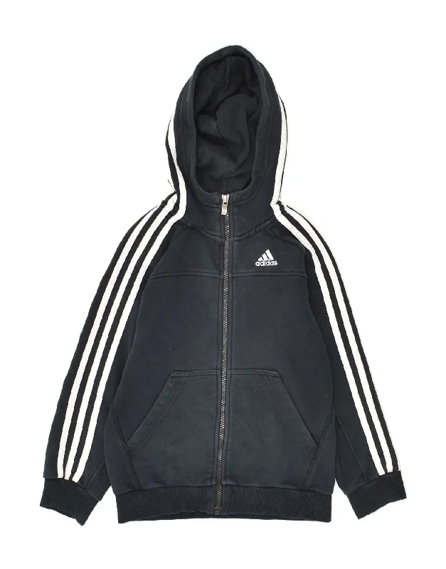 men's warm sweaters for winter -ADIDAS Boys Climalite Zip Hoodie Sweater 7-8 Years Black Cotton