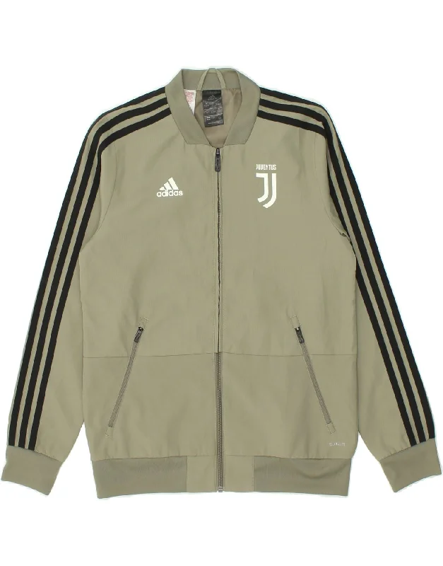 men's warm jackets for fall -ADIDAS Boys Graphic Tracksuit Top Jacket 11-12 Years Khaki Polyester