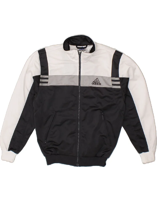 men's classic leather jackets -ADIDAS Boys Graphic Tracksuit Top Jacket 11-12 Years Large Black