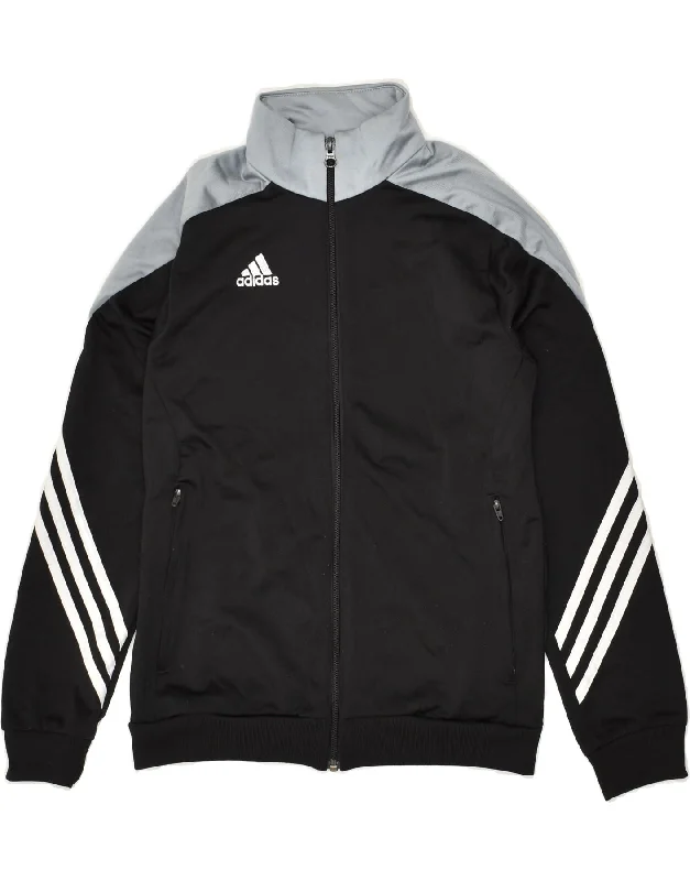 men's stylish black jackets -ADIDAS Boys Graphic Tracksuit Top Jacket 11-12 Years Large Black