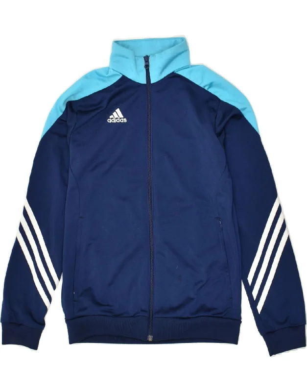 men's winter coats with fur -ADIDAS Boys Graphic Tracksuit Top Jacket 11-12 Years Large Blue