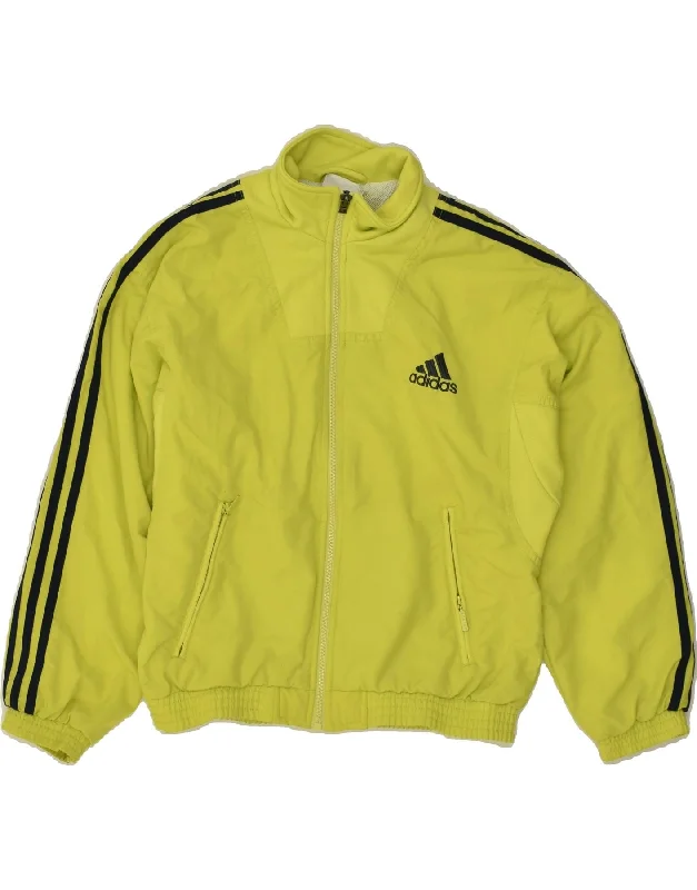 men's packable jackets -ADIDAS Boys Graphic Tracksuit Top Jacket 11-12 Years Large Green Polyester