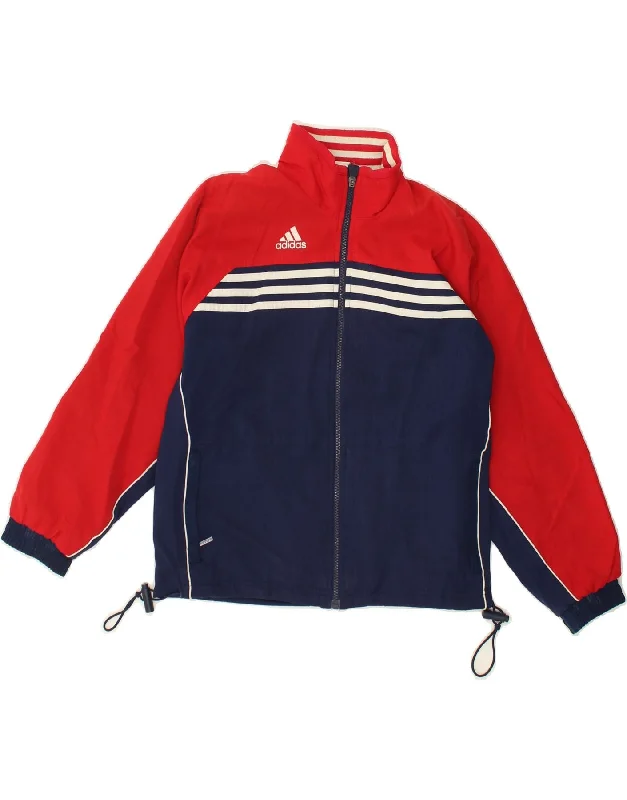 men's outdoor jackets -ADIDAS Boys Graphic Tracksuit Top Jacket 11-12 Years Large Navy Blue