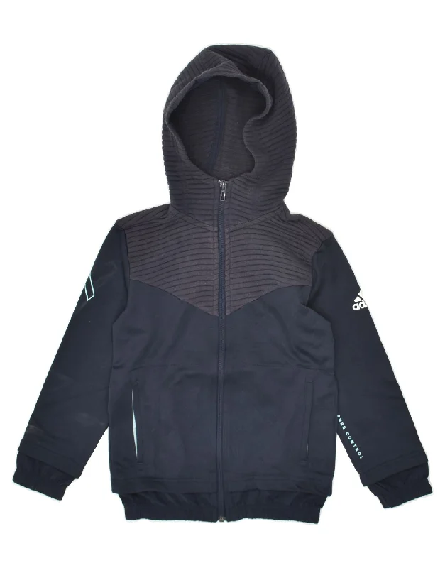 men's lightweight cardigans -ADIDAS Boys Graphic Zip Hoodie Sweater 7-8 Years XS  Navy Blue Polyester