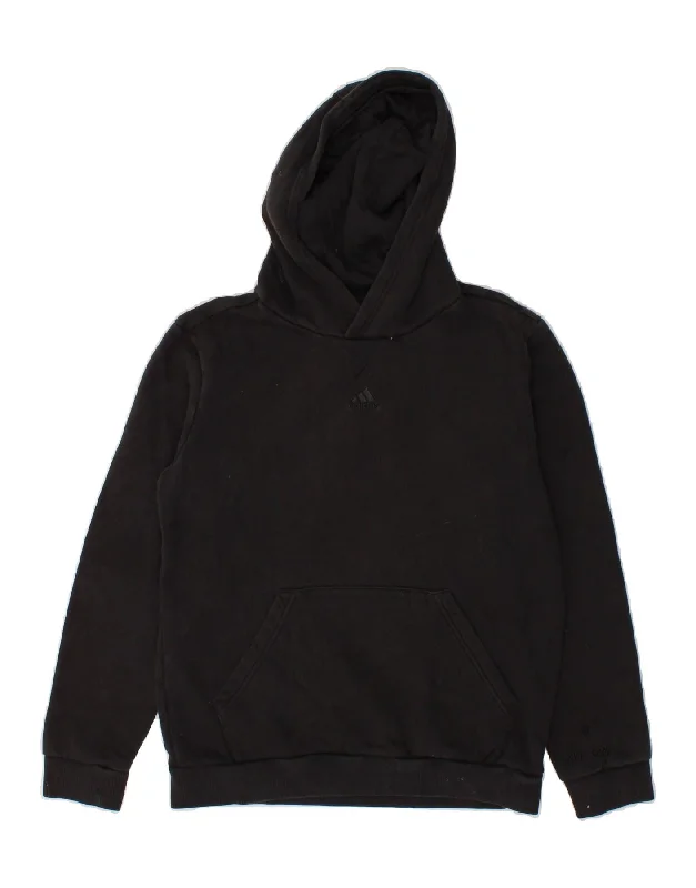 men's comfy hoodie sweatshirt -ADIDAS Boys Hoodie Jumper 13-14 Years Black