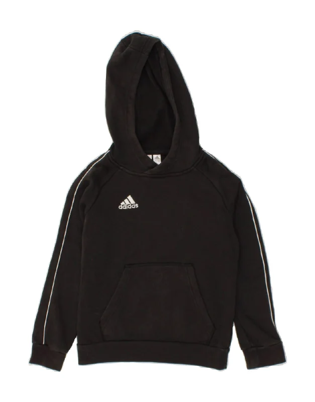 men's oversized sweatshirt hoodies -ADIDAS Boys Hoodie Jumper 7-8 Years Black Cotton