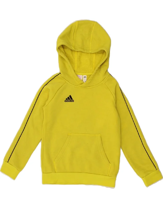 men's trendy hoodies -ADIDAS Boys Hoodie Jumper 7-8 Years Yellow Cotton