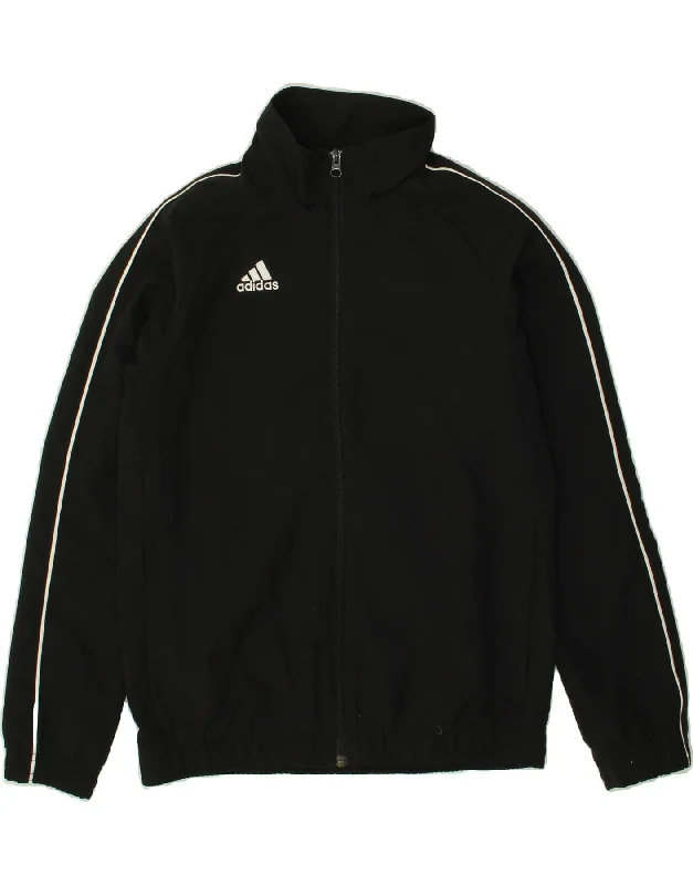 men's fashionable winter jackets -ADIDAS Boys Tracksuit Top Jacket 11-12 Years Black Polyester