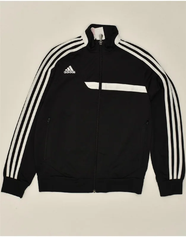 men's tailored outdoor jackets -ADIDAS Boys Tracksuit Top Jacket 11-12 Years Large Black Colourblock