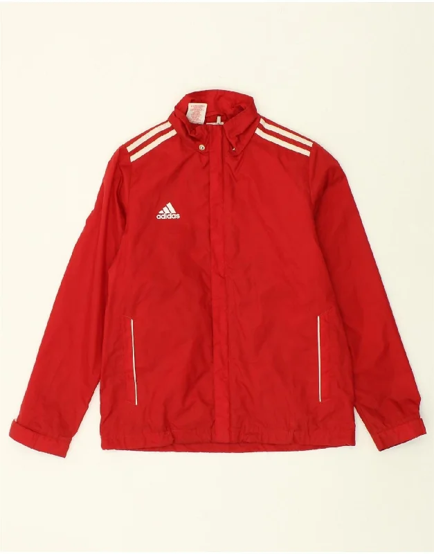 men's long sleeve jackets -ADIDAS Boys Tracksuit Top Jacket 11-12 Years Red Polyester