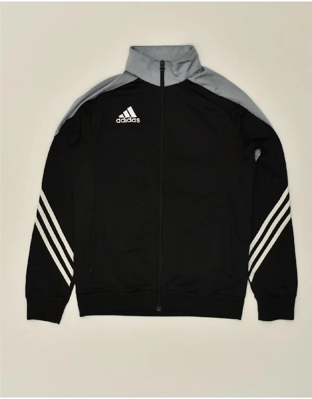 men's lightweight outdoor jackets -ADIDAS Boys Tracksuit Top Jacket 13-14 Years Black Colourblock Polyester