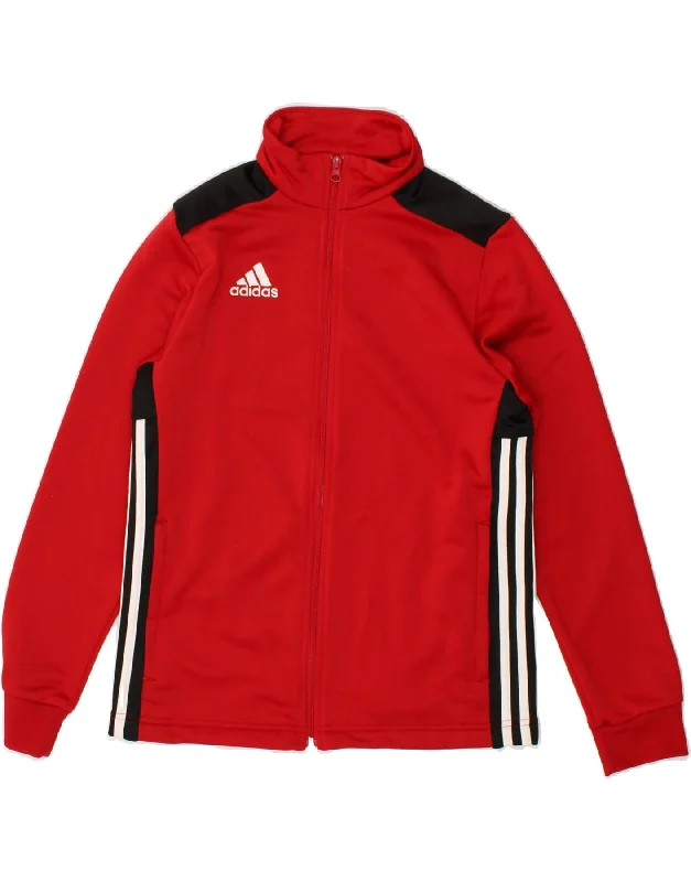 men's stylish outdoor jackets -ADIDAS Boys Tracksuit Top Jacket 13-14 Years Red Polyester