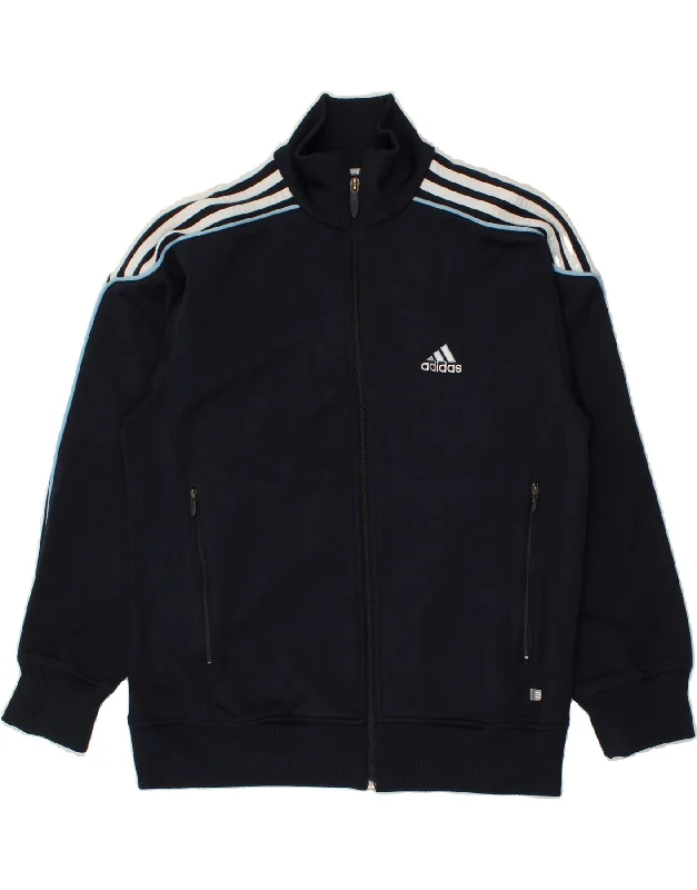 men's lightweight windbreakers -ADIDAS Boys Tracksuit Top Jacket 15-16 Years Navy Blue Polyester