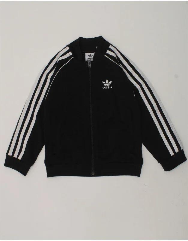 men's softshell winter jackets -ADIDAS Boys Tracksuit Top Jacket 3-4 Years Black Polyester