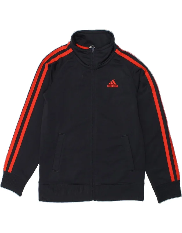 men's waterproof puffer jackets -ADIDAS Boys Tracksuit Top Jacket 4-5 Years Grey Polyester